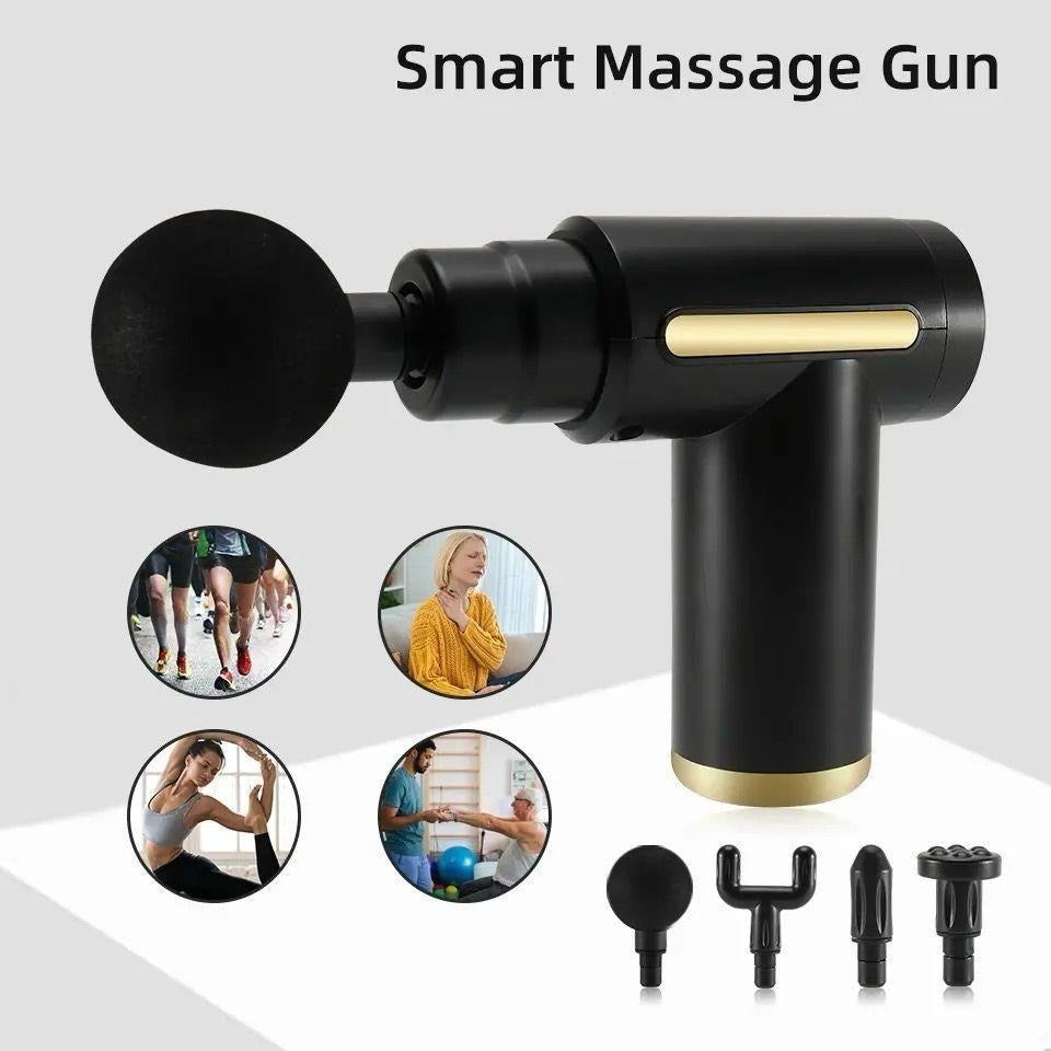 Professional Smart Percussion Massage Gun With 4 Interchangeable Heads
