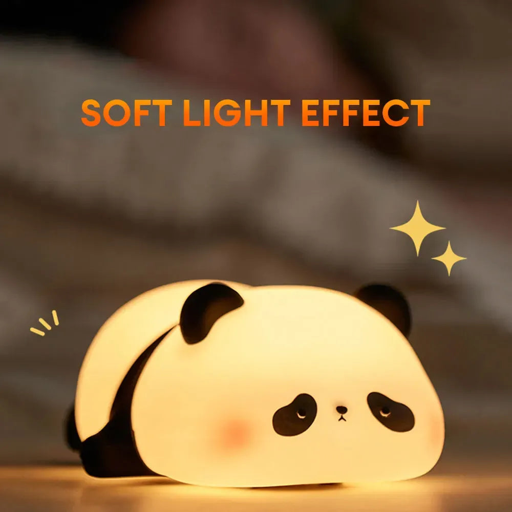 Cute Panda Silicone Night Light – Soft Touch LED Lamp for Kids Bedroom